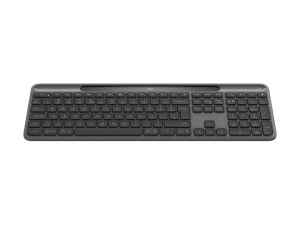 Logitech Signature Slim Solar+ K980 - Tastatur - full size - trådløs - Bluetooth LE - QWERTY - US International - tastsvitsj: saksbrytere - grafitt