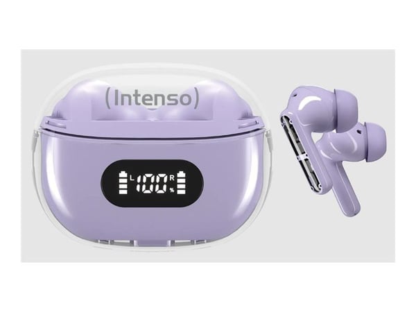 Intenso T310AE - True wireless-hodetelefoner med mikrofon - i øret - Bluetooth - aktiv støydemping - purpur