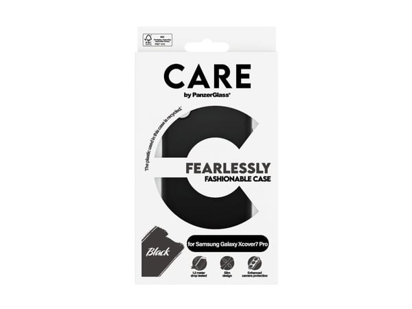 CARE by PanzerGlass - Baksidedeksel for mobiltelefon - termoplast-polyuretan (TPU) - svart - for Samsung Galaxy XCover7 Pro