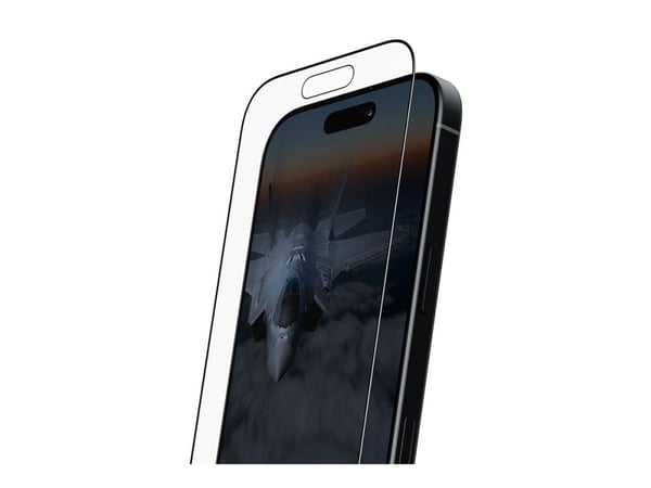 PanzerGlass Stealth - Skjermbeskyttelse for mobiltelefon - ultra-bred passform med FASTFIT IN-A-BOX - glass - rammefarge svart - for Apple iPhone 1...