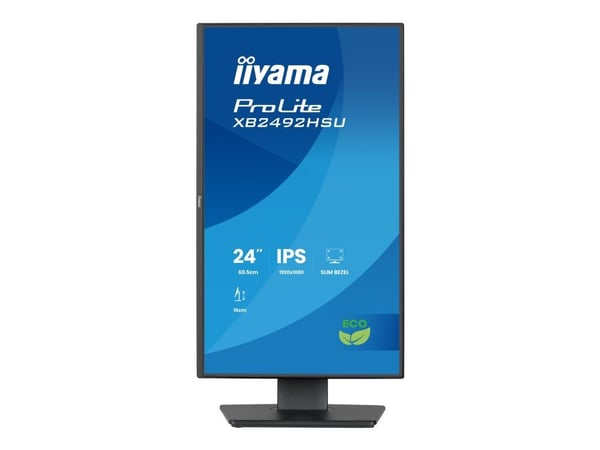 iiyama ProLite XB2492HSU-B1 - LED-skjerm - 24" (23.8" synlig) - 1920 x 1080 Full HD (1080p) @ 120 Hz - IPS - 300 cd/m² - 1500:1 - 3 ms - HDMI, Disp...