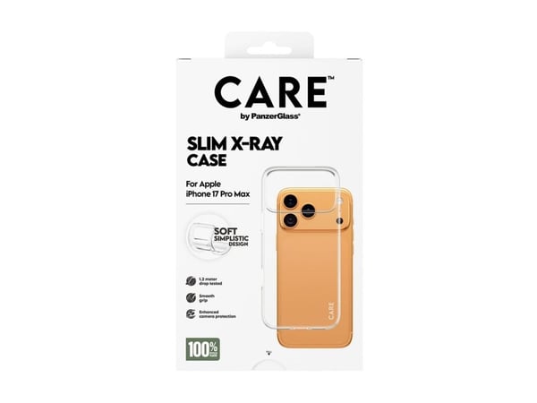 PanzerGlass CARE™ by ® X-Ray Case iPhone 17 Pro Max, Suojus, Apple, Apple - iPhone 17 Pro Max, Läpinäkyvä