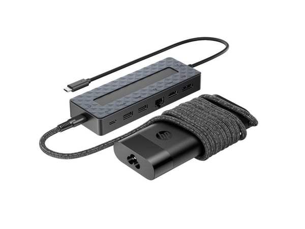 HP Universal - Dokkingstasjon - USB-C - HDMI, DP - 10Mb LAN - med Laptop Charger