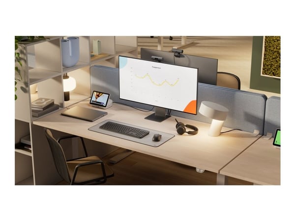 Logitech Signature Slim Solar+ K980 for Business - Tastatur - full size - trådløs - Bluetooth LE, USB-C - QWERTY - US International - tastsvitsj: s...