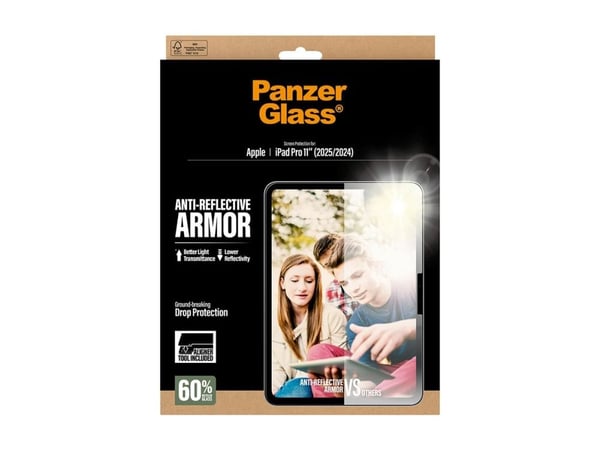 PanzerGlass - Skjermbeskyttelse for nettbrett - anti-reflekterende rustning, med FASTFIT-verktøy, ultra-bred passform - glass - for Apple 11-inch i...