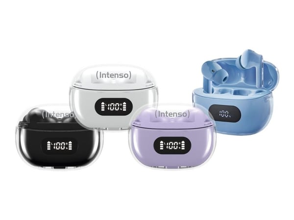 Intenso T310AE - True wireless-hodetelefoner med mikrofon - i øret - Bluetooth - aktiv støydemping - blå