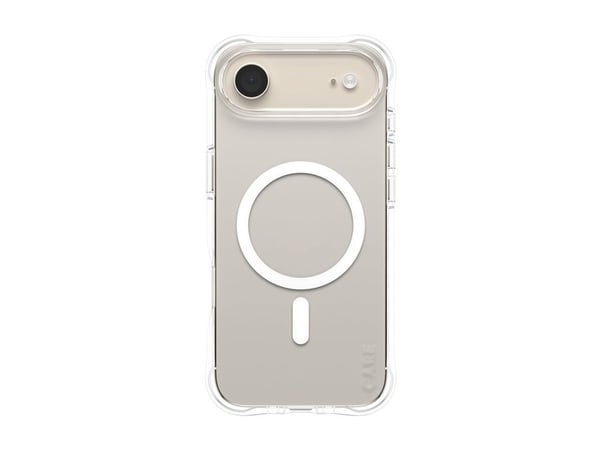 CARE by PanzerGlass Samba - Baksidedeksel for mobiltelefon - MagSafe-samsvar - termoplast-polyuretan (TPU) - gjennomsiktig med hvit - for Apple iPh...