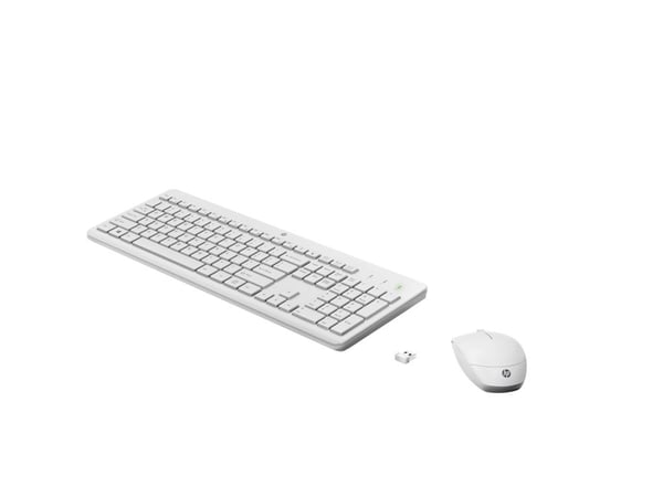 HP 230 - Tastatur- og mussett - trådløs - 2.4 GHz - Pan Nordic - hvit - for HP 24; Laptop 14, 14s, 15, 15s, 17; Pavilion 24, 27; Pavilion Laptop 13...