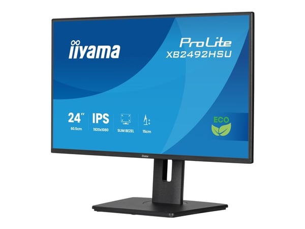 iiyama ProLite XB2492HSU-B1 - LED-skjerm - 24" (23.8" synlig) - 1920 x 1080 Full HD (1080p) @ 120 Hz - IPS - 300 cd/m² - 1500:1 - 3 ms - HDMI, Disp...
