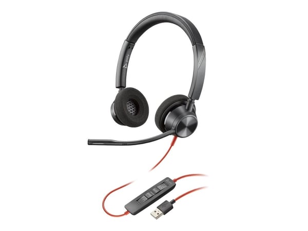 HP Poly Blackwire 3320 - Blackwire 3300 series - hodesett - on-ear - kablet - USB-A - svart