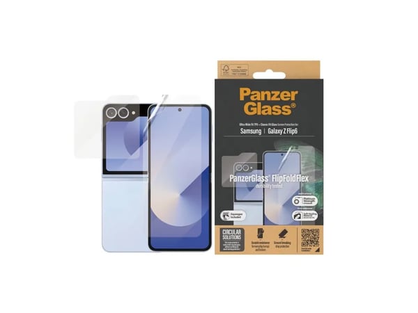 PanzerGlass - Skärmskydd för mobiltelefon - klassisk passform + ultrabred passform - för Samsung Galaxy Z Flip6