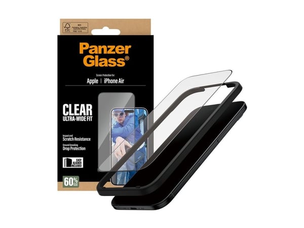 PanzerGlass ® Screen Protector iPhone Air | Ultra-Wide Fit w. EasyAligner, Apple, Apple - iPhone Air, Asennus kuivana, Naarmuuntumisenkestävä, Isku...