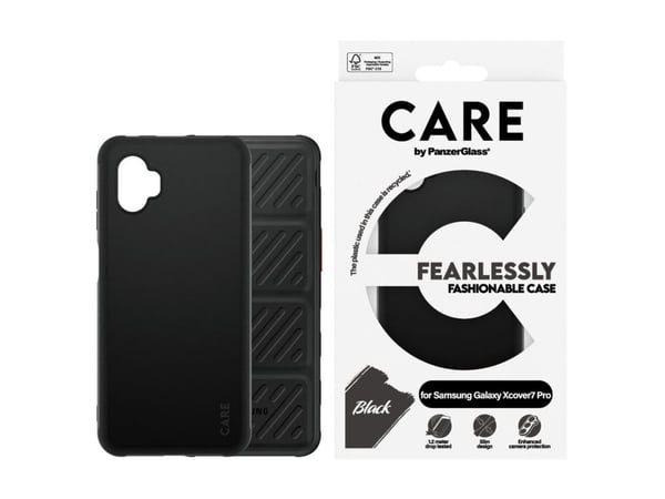 CARE by PanzerGlass - Baksidedeksel for mobiltelefon - termoplast-polyuretan (TPU) - svart - for Samsung Galaxy XCover7 Pro