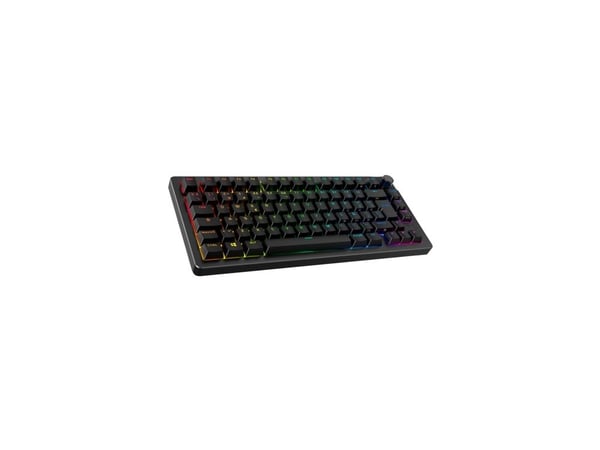 HyperX Alloy Rise - Tastatur - 1000 Hz polling rate, 100% anti-ghosting, 80 millioner tasteklikk - 75% - bakgrunnsbelyst - trådløs - 2.4 GHz, Bluet...