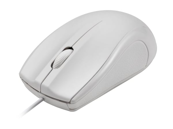 DELTACO MS-711-W - Mus - optisk - 3 knapper - kablet - USB - hvit
