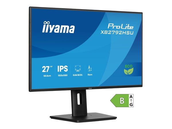 iiyama ProLite XB2792HSU-B1 - LED-skjerm - 27" - 1920 x 1080 Full HD (1080p) @ 120 Hz - IPS - 300 cd/m² - 1500:1 - 3 ms - HDMI, DisplayPort - høytt...