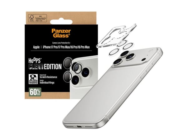 PanzerGlass Hoops - Linsebeskytter for mobiltelefon - gjennomsiktig - for Apple iPhone 17 Pro, 17 Pro Max