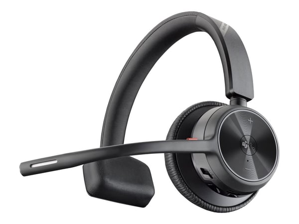 HP Poly Voyager 4310 - Voyager 4300 UC series - hodesett - on-ear - Bluetooth - trådløs, kablet - USB-C, USB-A via Bluetooth-adapter - svart - Cert...