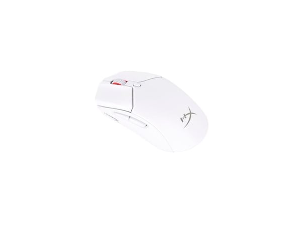 HyperX Pulsefire Haste 2 - Mus - optisk - 6 knapper - trådløs, kablet - 2.4 GHz, Bluetooth 5.0 - USB trådløs mottaker - hvit