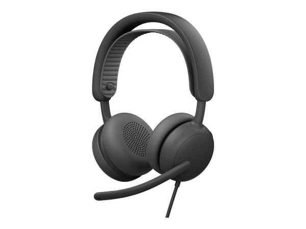 Logitech Zone Wired 2 for Business - Hodesett - on-ear - kablet - aktiv støydemping - grafitt - Certified for Microsoft Teams