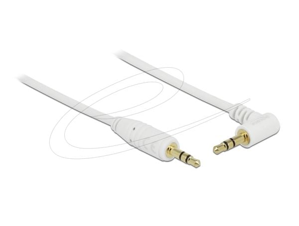 Delock - Lydkabel - mini-phone stereo 3.5 mm hann til mini-phone stereo 3.5 mm hann - 2 m - hvit - vinkelkontakt