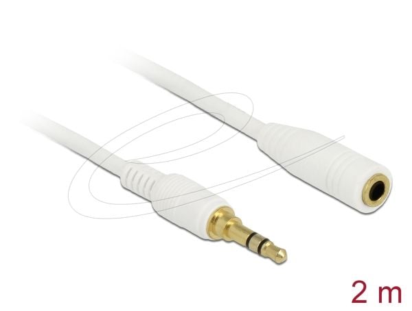DeLOCK 85579, 3.5mm, Uros, 3.5mm, Naaras, 2 m, Valkoinen