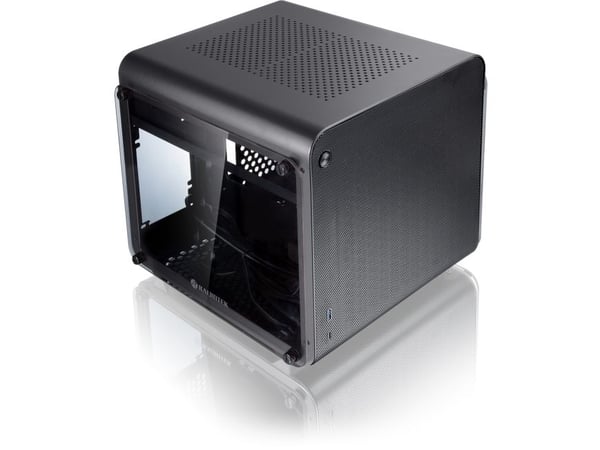 RAIJINTEK METIS EVO TGS, Mini Tower, PC, Sort, Mini-ITX, Aluminium, SPCC, Herdet glass, 13,5 cm