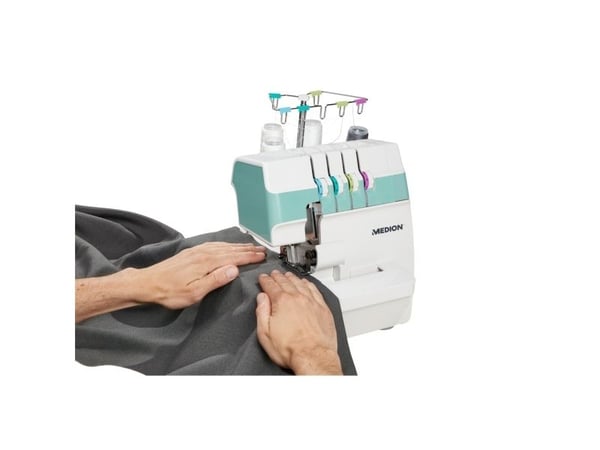 MEDION MD 19169, Hvit, Overlock-basert symaskin, Overlock / Overkast, Sying, 4 Steg, 4 mm, Knapper, Rotasjon