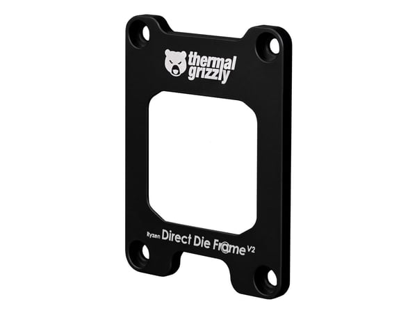 Thermal Grizzly Direct Die Frame V2, Brakett, Aluminium, Sort, Sokkel AM5, AMD Ryzen 7000 Series, 53 mm