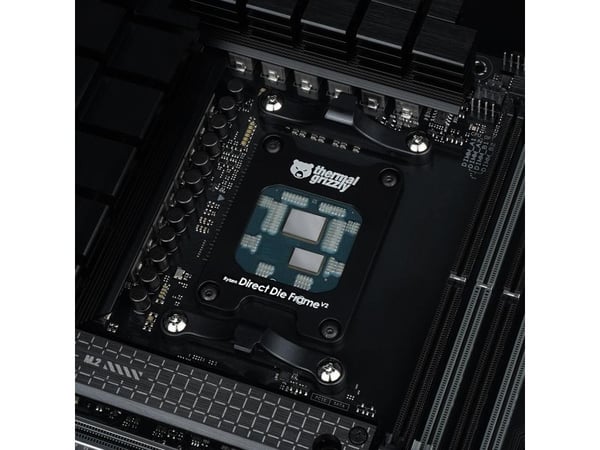 Thermal Grizzly Direct Die Frame V2, Brakett, Aluminium, Sort, Sokkel AM5, AMD Ryzen 7000 Series, 53 mm