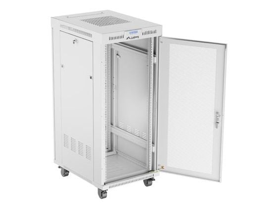 19" 27U 600X800 GRÅ LCD PERFORERAD DÖRR LANBERG INSTALLATIONSRACK (FLAT PACK)
