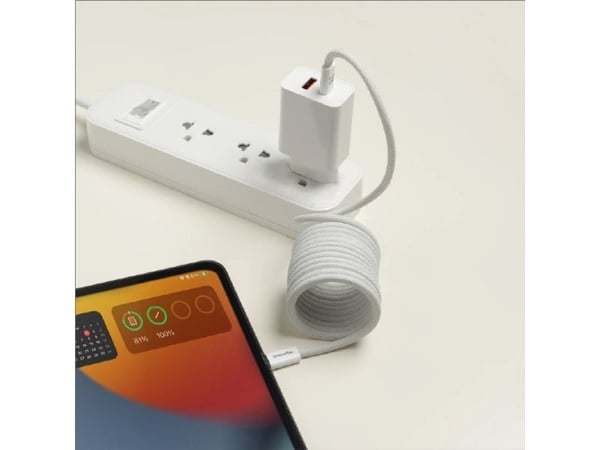 MCL XtremeMac-Magnetic USB Type C Cable 2M, 2 m, Lightning, USB C, Uros, Uros, Valkoinen