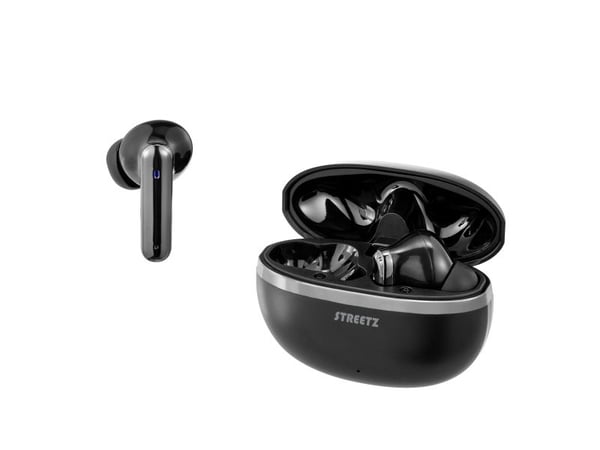 Streetz T235 TWS earphones black, True Wireless Stereo (TWS), Samtaler/musikk, 20 - 20000 Hz, 40 g, Hodesett, Svart