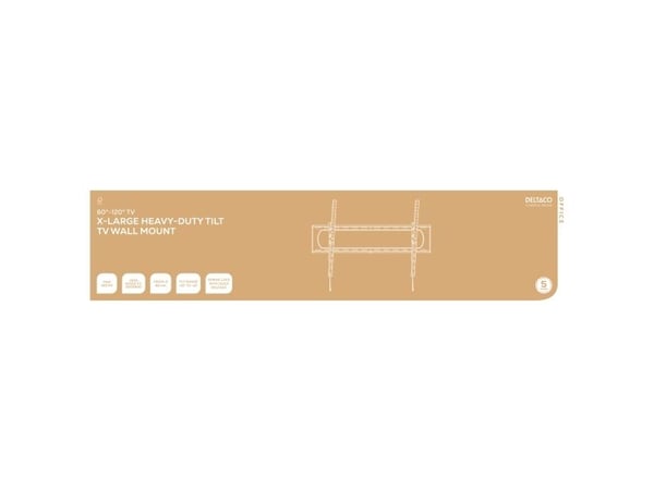 DELTACO Office ARM-473 - Monteringssett (veggmontering) - for LCD TV / kurvet LCD TV - heavy-duty, tiltable, 120 kg - svart - skjermstørrelse: 60"-...