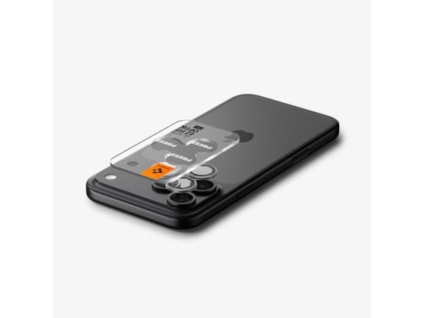Spigen Optik Pro EZ Fit, Apple, iPhone 17 Pro, Fallsikker, Ripebestandig, Grå, 2 stykker