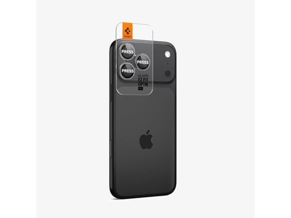 Spigen Optik Pro EZ Fit, Apple, iPhone 17 Pro, Fallsikker, Ripebestandig, Grå, 2 stykker