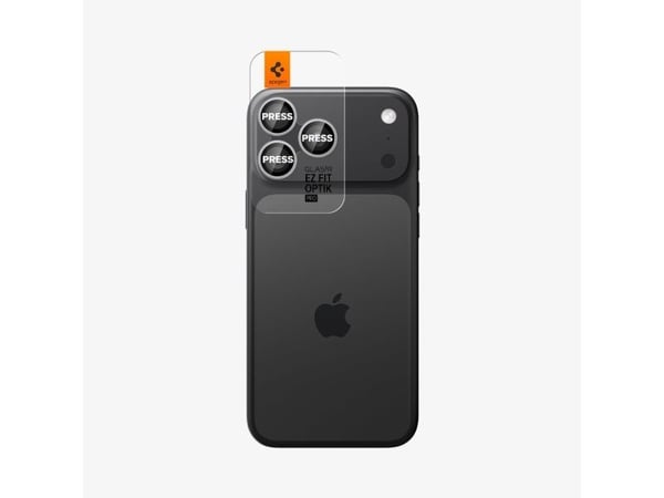 Spigen Optik Pro EZ Fit, Apple, iPhone 17 Pro, Pudotuksenkestävä, Naarmuuntumisenkestävä, Hopea, 2 kpl