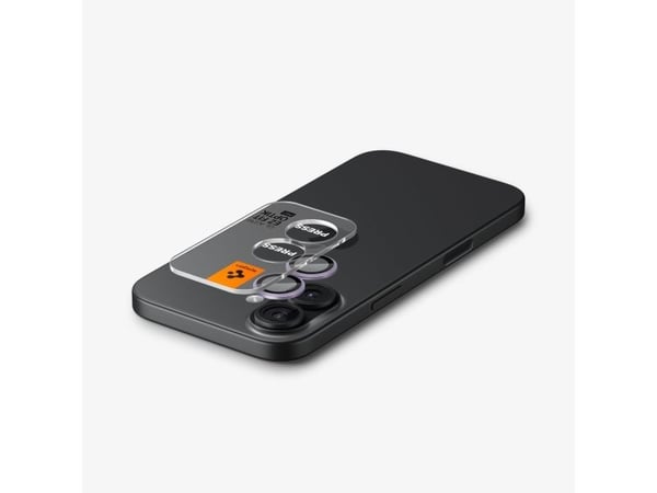 Spigen Optik PRO glasskamera-beskyttelse “EZ FIT” for iPhone 16 / 16 Plus / 17 - lilla (2-pak)