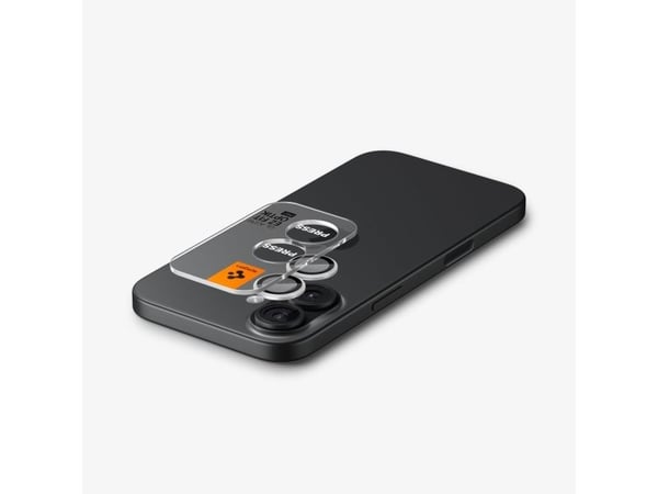 Spigen Optik Pro Glass “Ez Fit” kamerabeskyttelse 2-pk til iPhone 16 / 16 Plus / 17 sølv