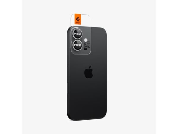 Spigen Optik Pro Glass “Ez Fit” kamerabeskyttelse 2-pk til iPhone 16 / 16 Plus / 17 sølv