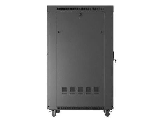 Lanberg FF01 series - Rack skap - 600 x 1000, flat pack, with glass door, LCD - med LCD-skjerm, termostat, 6 kjølevifter - fritt stående, står på g...
