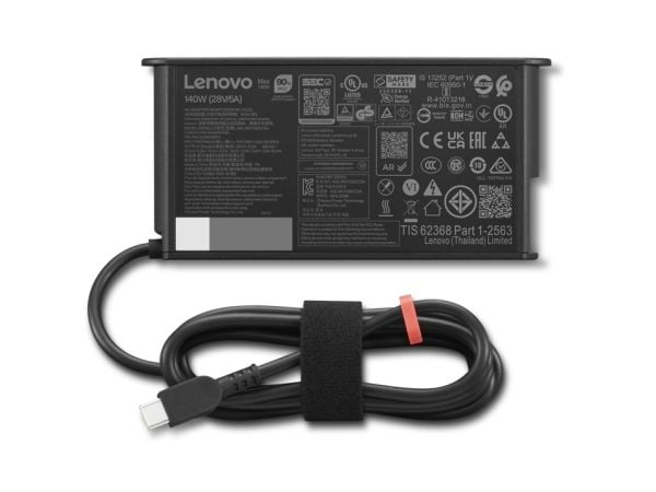Lenovo - Strømadapter - GaN, slank - AC 115-230 V - 140 watt - Europa - svart