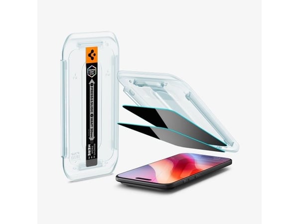 Spigen Glas.tR EZ Fit Privacy, Apple, iPhone Air, Støvresistent, Ripebestandig, Svart, 2 stykker