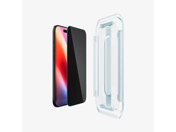 Spigen Glas.tR EZ Fit Privacy, Apple, iPhone Air, Støvresistent, Ripebestandig, Svart, 2 stykker