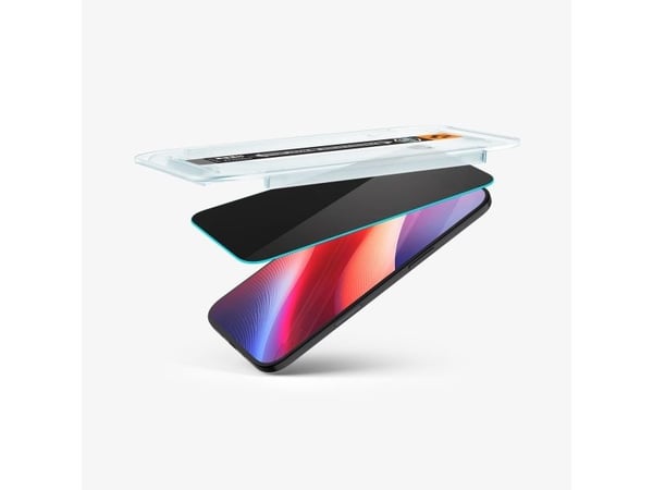 Spigen Glas.tR EZ Fit Privacy, Apple, iPhone Air, Støvresistent, Ripebestandig, Svart, 2 stykker