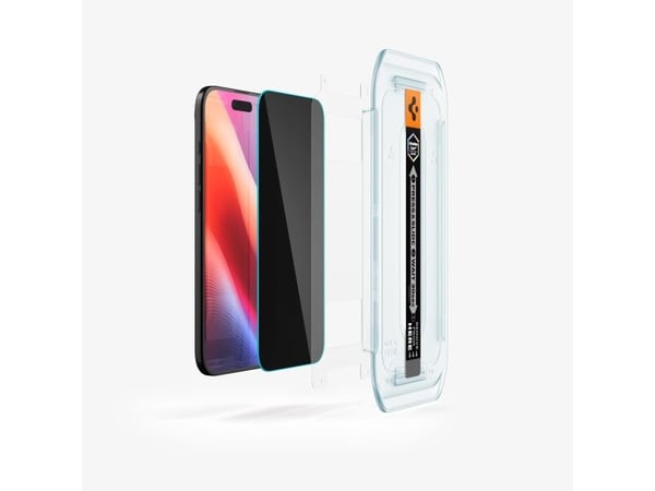 Spigen Glas.tR EZ Fit Privacy, Apple, iPhone Air, Støvresistent, Ripebestandig, Svart, 2 stykker