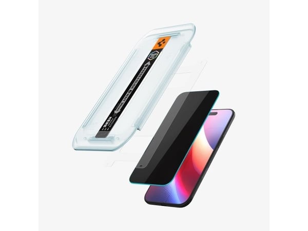 Spigen Glas.tR EZ Fit Privacy, Apple, iPhone Air, Støvresistent, Ripebestandig, Svart, 2 stykker