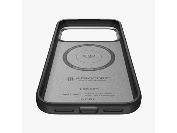 Spigen Enzo Aramid T (MagFit), Suojus, Apple, iPhone 17 Pro Max, 17,5 cm (6.9"), Lajittelu, Sølv