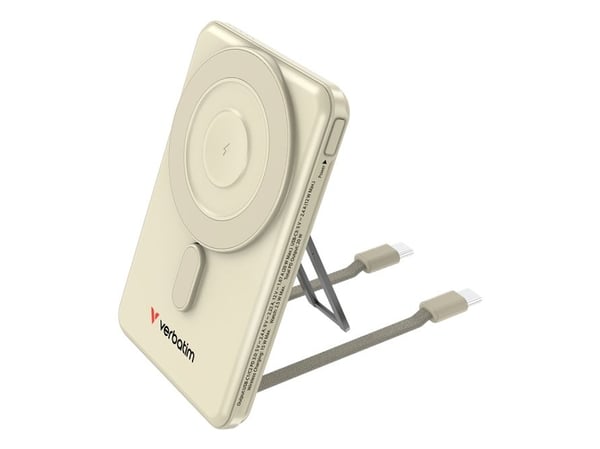 Verbatim Charge 'n' Go - Trådløs nødlader - magnetisk, to kabler - 5000 mAh - 38.5 Wh - 20 watt - 2.4 A - PD 3.0, Fast Charge, Apple 2.4A, QC 3.0 -...
