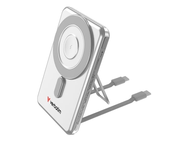 Verbatim Charge 'n' Go - Trådløs nødlader - magnetisk, to kabler - 5000 mAh - 20 watt - 2.4 A - PD 3.0, Fast Charge - 2 utgangskontakter (USB-C) - ...